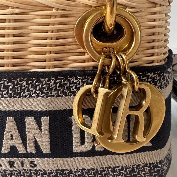 Dior Mini Lady Dior Wicker Basket Bag Oblique - Picture 2 of 9